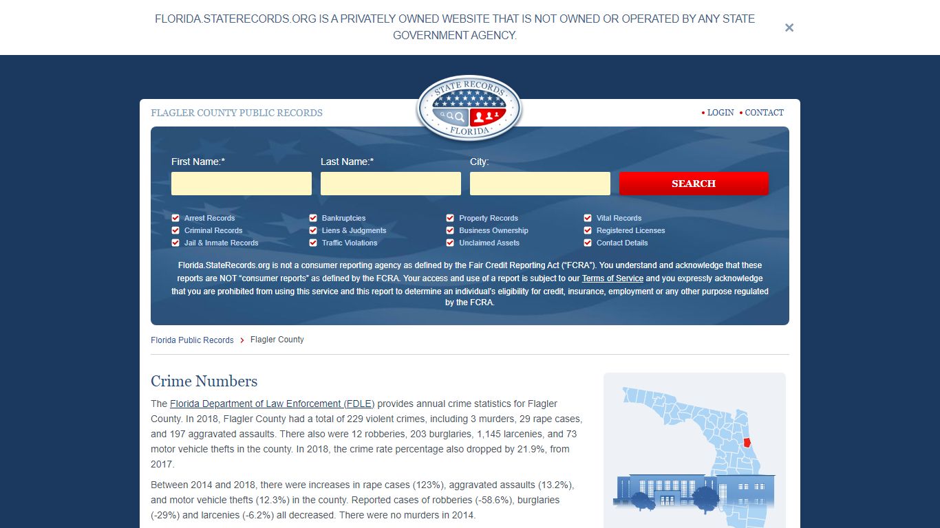 Flagler County Arrest, Court, and Public Records | StateRecords.org